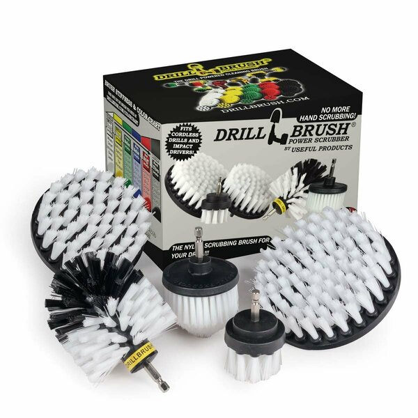 Drill Brush Power Scrubber By Useful Products 5 in W 5 in L Brush, White W-S-542CO-QC-DB